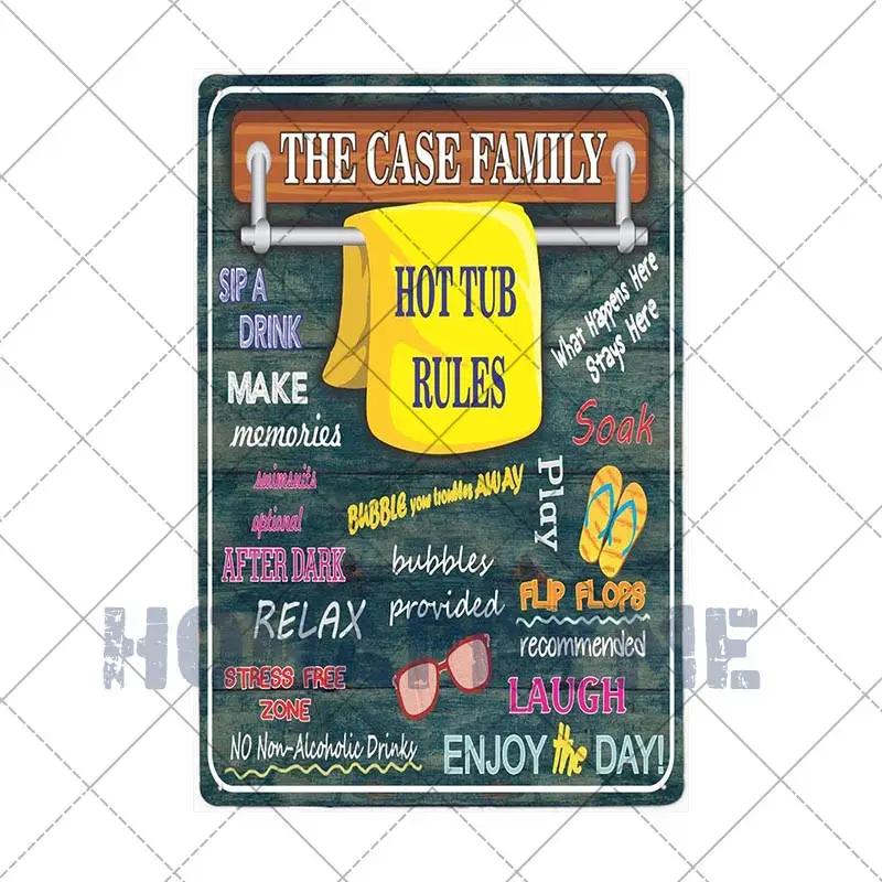 Funny Outdoor Hot Tub Metal Tin Sign Plates Vintage Poster Bathroom Plaques Wall Decorative Retro Home Decor 20*30cm