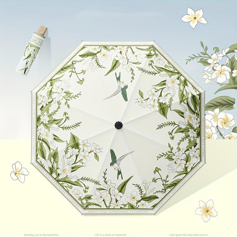 

Солнечный зонт UPF50+ Романтический язык цветов Защита от УФ-лучей Женский зонт Виниловое покрытие Зонт от дождя и солнца Солнцезащитный зонт Складные зонты Iron&8K