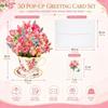 3D Pop Up Teacup Card Birthday Cards Surprise Flower Bouquet Card Best Wishes with Envelope & Message Note