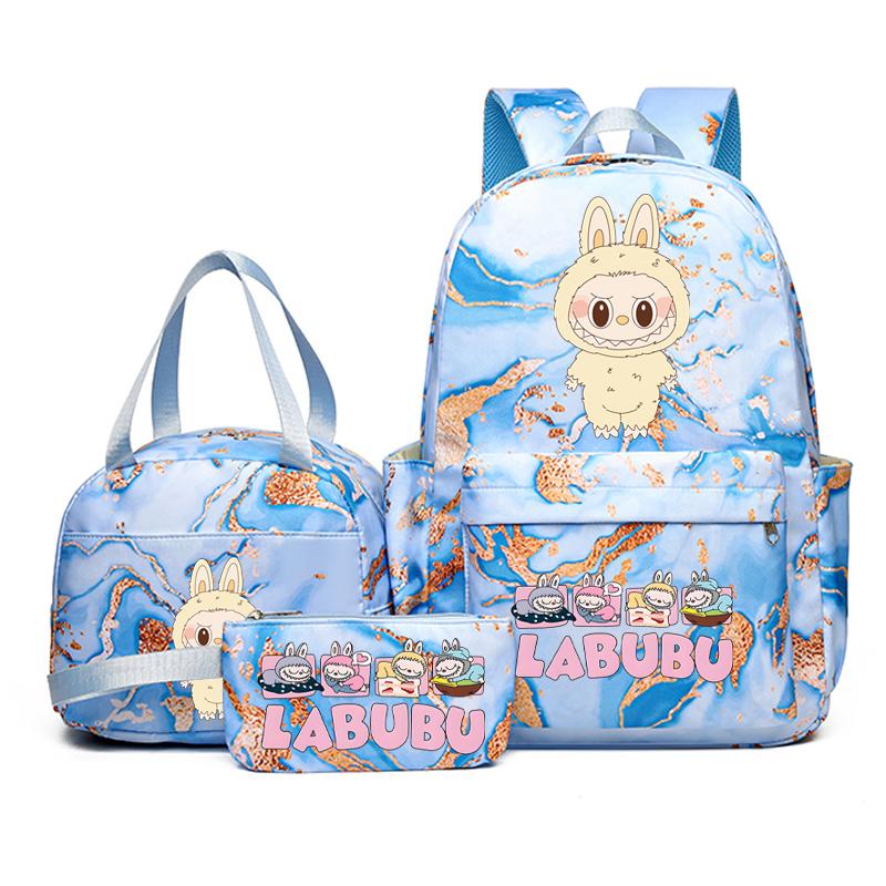 3 Buc/set Rucsac Drăguț Imprimat Geantă de Prânz Etui pentru Creioane Adolescent Băiat Fată Rucsac Student Zimomo Ghiozdan Femei Geantă de Călătorie Cadou