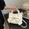 Women Solid Color Bowknot Casual Versatile Medium Crossbody Shoulder Bag