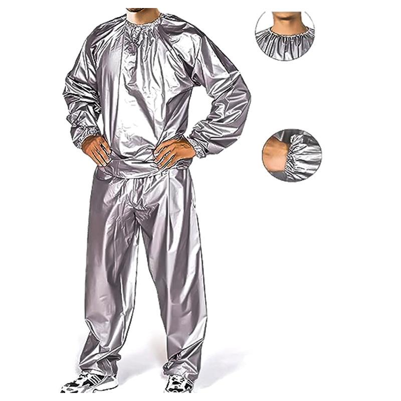 Tuta Sauna Sportiva, Tuta Felpa in PVC a Maniche Lunghe Uomo e Donna Dimagrante Fitness Tuta da Corsa Sudorifera