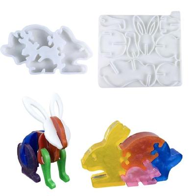 Flexible Silicone Mould Accessory for Creating Rabbit Candle Holders Decoration With Resin And Plaster Daily Use