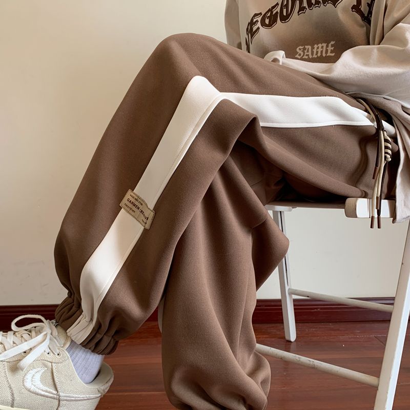 

Senma Winter Straight-leg Casual Thickening Slimming Sweatpants Coffee (Jogger Pants thin) L