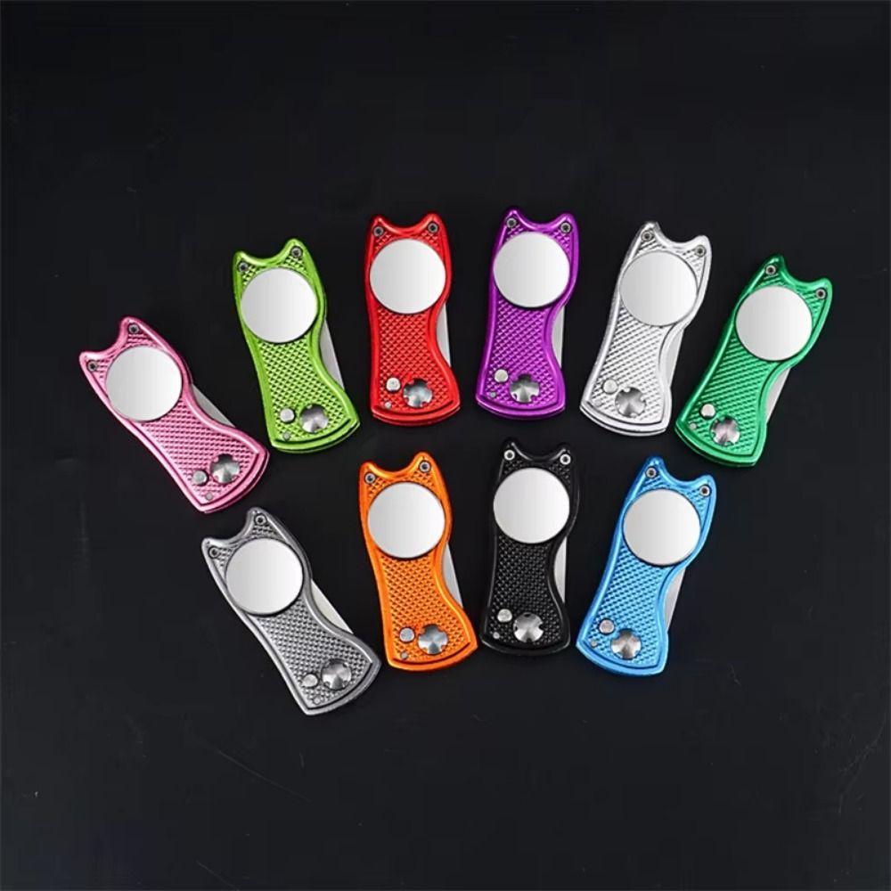 Foldable Golf Repair Tool Magnetic Marker Putting Green Fork Golf Divot Repair Tool  Golf Practice