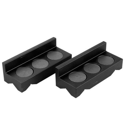 MUTEKI Splitter Vise Jaw Protective Insert, Magnetic Vise Jaw Pad Cover with Aluminum Alloy Line (Black)