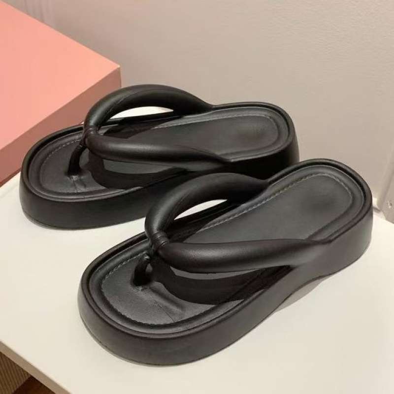 Summer Flip-flops New EVA Thick-soled Fashion Slippers Wear Heightening Beach Non-slip Clip Feet Cool