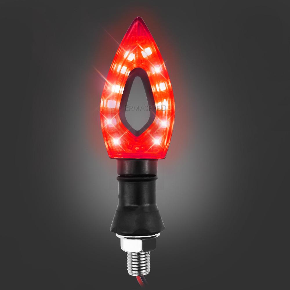 2PCS Universal 12 LED Motorcycle Turn Signal Lights Front Rear Lights Indicator Motorbike Accessories Green Amber White Red