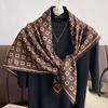 Spring and Autumn New Fashion Twill 90cm Large Square Scarf Women's Silk Scarf Dual-purpose Shawl Yarn with Decorative Scarf