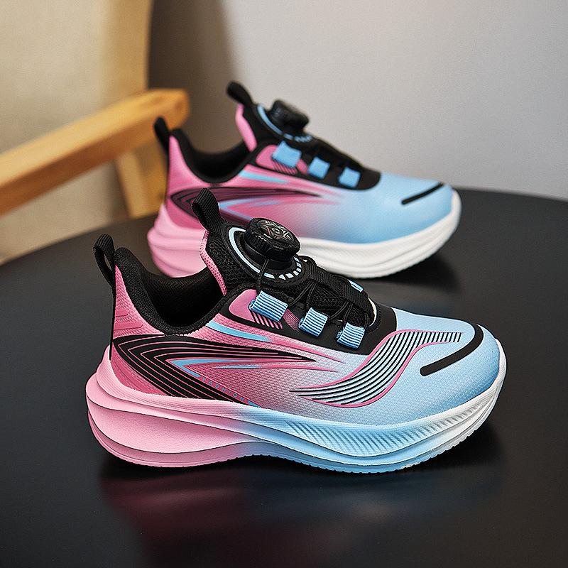 Boys' Autumn Sports Mesh Shoes with Rotating Buckle for Children's Training