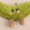 Plush Pickled Cucumber Toy with Lanyard Stuffed Cartoon Cucumber Doll Keychain Pendant Bag Charm Backpack Hanging Decoration