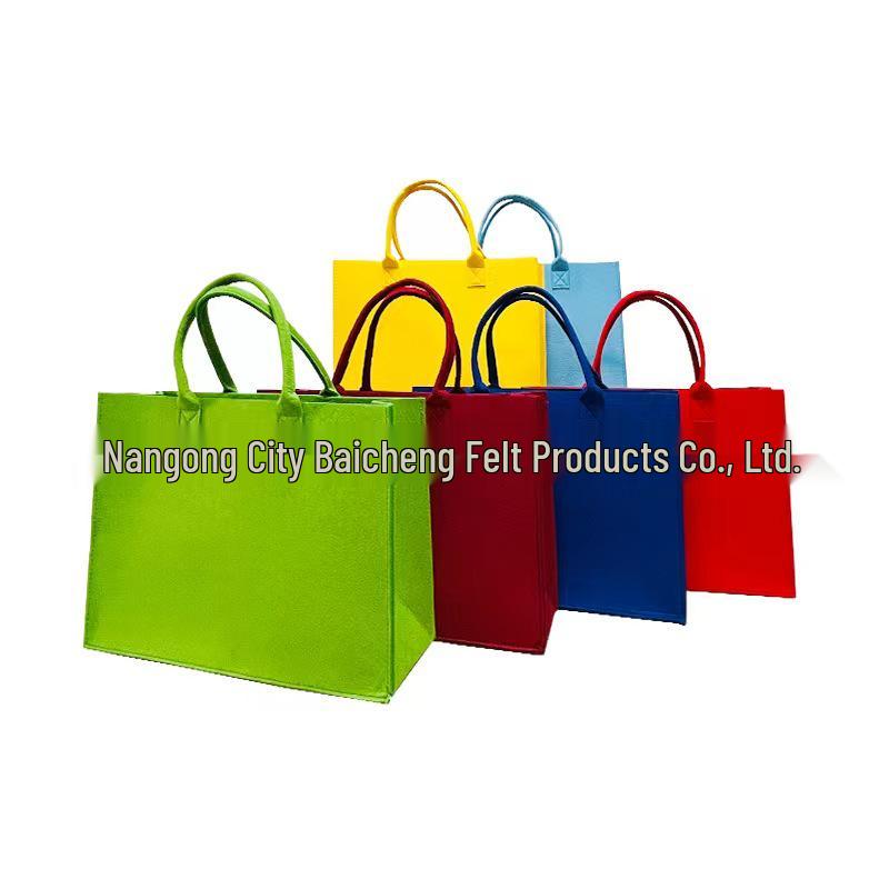 Custom Logo Felt Tote Bag - Large Capacity, Commute-Friendly, Xiaohongshu Style