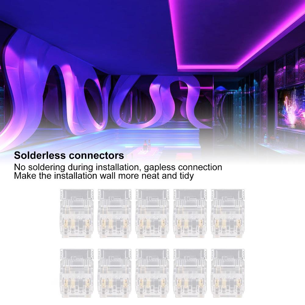 10pcs 2Pin LED Strip Connectors 10mm LED Strip to Wire Connectors  School Use