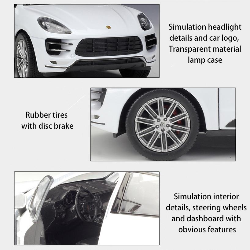 1/24 Scale WELLY Porsche Macan Turbo Alloy Car Model Diecasts Metal Toy Vehicles Car Model High Simulation Collection Childrens Gifts