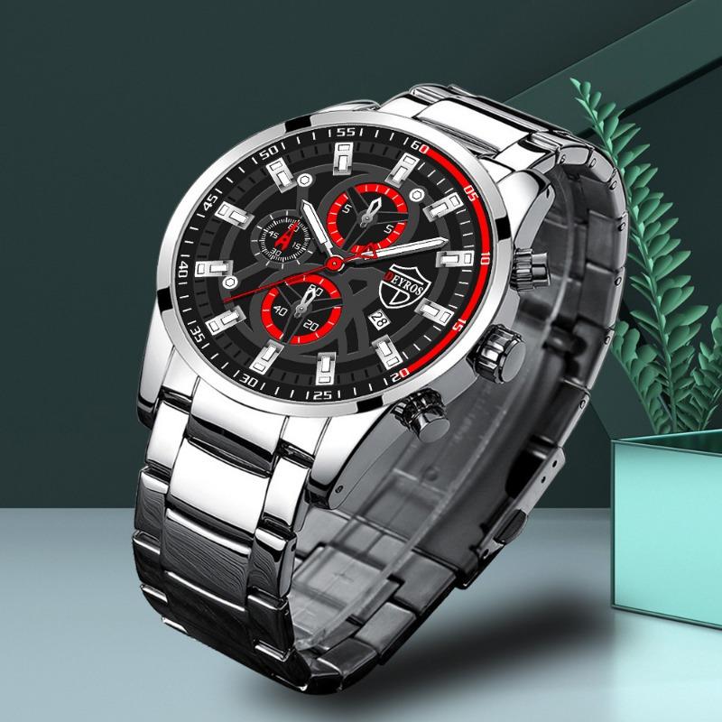 

DEYROS Роскошные мужские часы Модные мужские часы с календарем из нержавеющей стали Кварцевые часы Повседневные мужские часы Мужской подарок