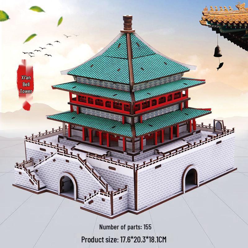 

Деревянная 3D-головоломка: Модель древней архитектуры для детского образовательного набора для самостоятельной сборки