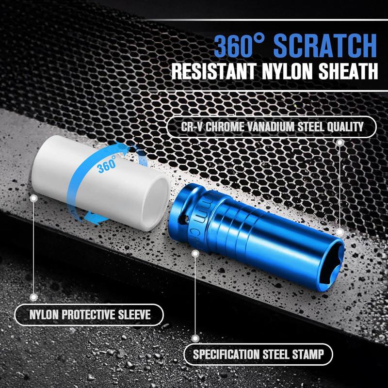 3/5set Drive Wheel Protector Impact Socket Impact Sleeve Set Durable Plastic Sleeves 15mm/17mm/19mm/21mm/22mm