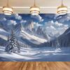 One Polyester Banner Featuring Snow Mountain Scenery, 75 Grams Per Square Meter, Suitable for Durable Wall Decoration.