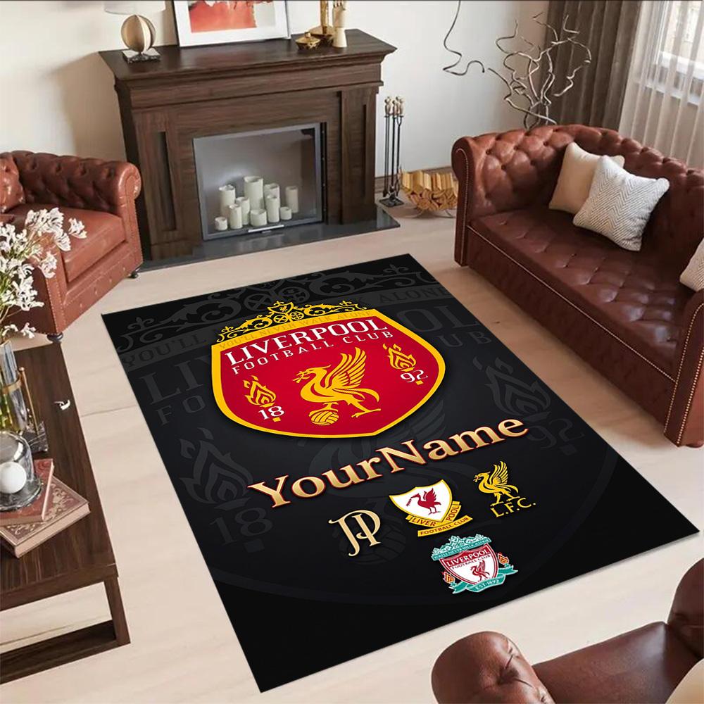 Liverpool Personalized Text Floor Mat Design for Foyer Study Room Decorate Room Dormitory Anti-slip Rug Office Home Decor