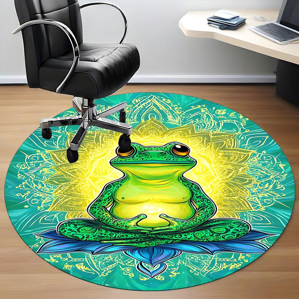 1pc Frog Mandala Chair Carpet for Office, Non-slip, Soft and Durable Leisure Rug, Perfect for Office, Living Room Yy251103122