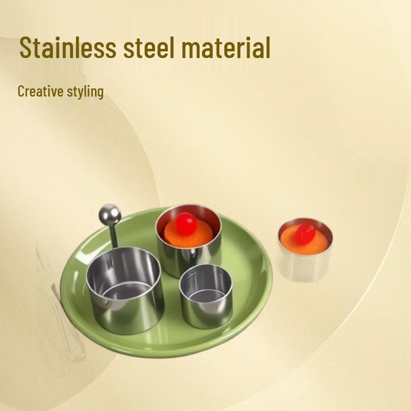 Positive Cold Dish Stainless Steel Cake Mold - Round Kitchen Decoration for Western Food Plating.