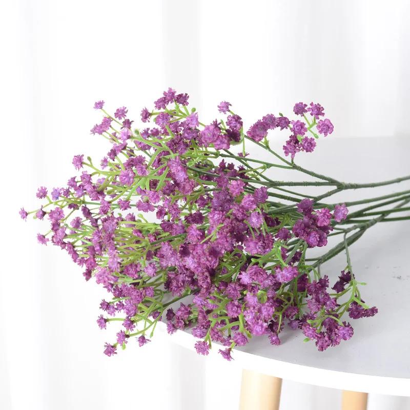 

1 шт. Штучні квіти Baby Breath Flower Підроблена гіпсофіла для весілля Прикраса дому Квіткові букети Аксесуари своїми руками 1PCS світло-фіолетового кольору