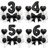 32-Inch Black Digital Bow Balloon Set for Children's Birthday Party Decorations