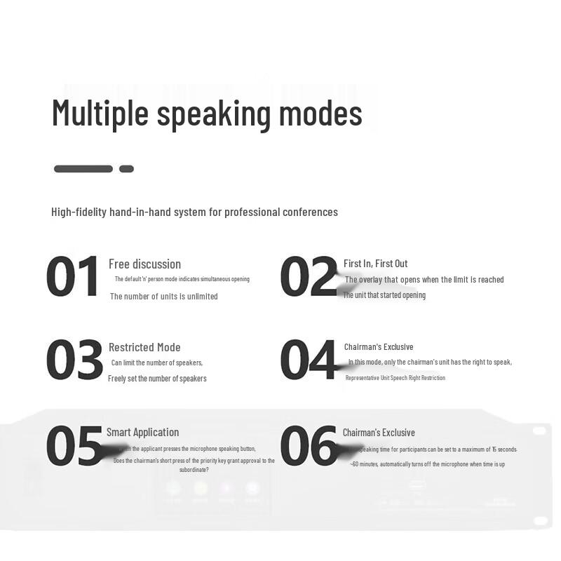 Runpu RP-SY66P Wired Digital Conference System Host (CN Version)