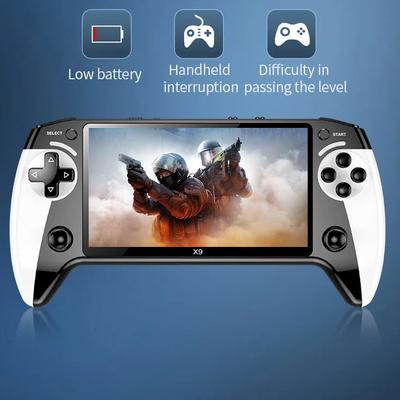 X9 Tragbare Videospielkonsole 5,5 Zoll IPS-Bildschirm Handheld-Spielkonsole 8 GB 2000+ Spiel Retro TV-Spielplayer Unterstützt NES GBA GBC