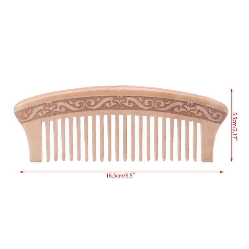 Wooden Wide Tooth Comb Natural Peach Wood Massage Beauty Hair Care