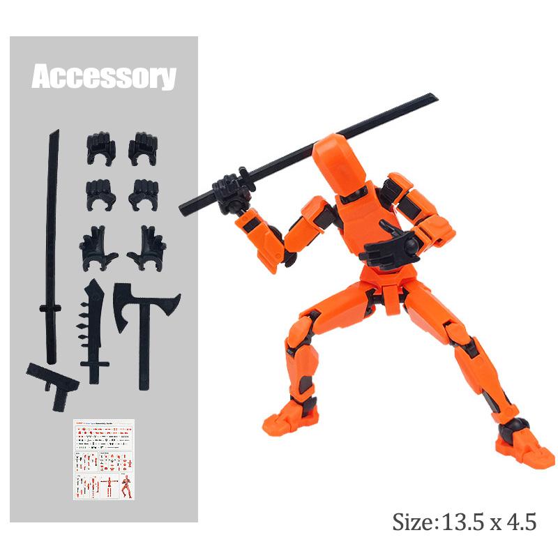 1/4/6PCS Assembled Titan T13 Action Figures Robot Set Toy for Kid 3D Printed Multi Movable Joints Lucky Doll Decora Adult Gift
