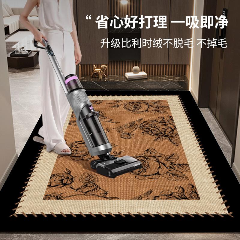 Retro Entrance Door Mat Anti Slip Door Mat Entrance Foyer Living Room Carpet Dirt Resistant Floor Mat