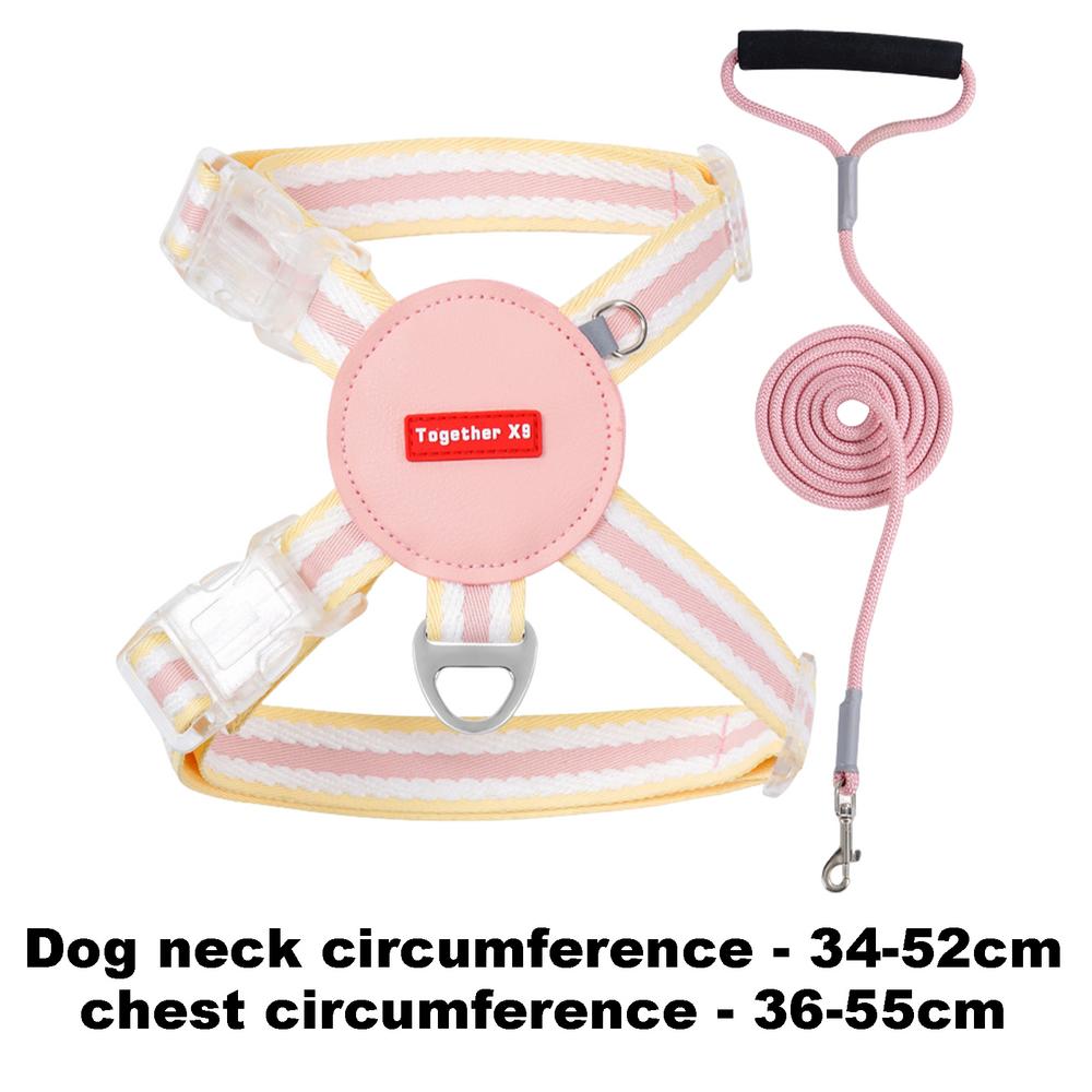 Dog Harness | Puppy Harness and Traction Rope | Adjustable Small Dog Harness Breathable Lightweight Vest Pet Lead Combo