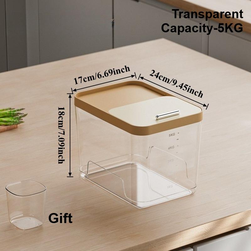Food Grade Sealed Slide-Out Rice Container Safe Moisture Proof Grain Flour Pet Food Storage Bin for Home Kitchen Organization
