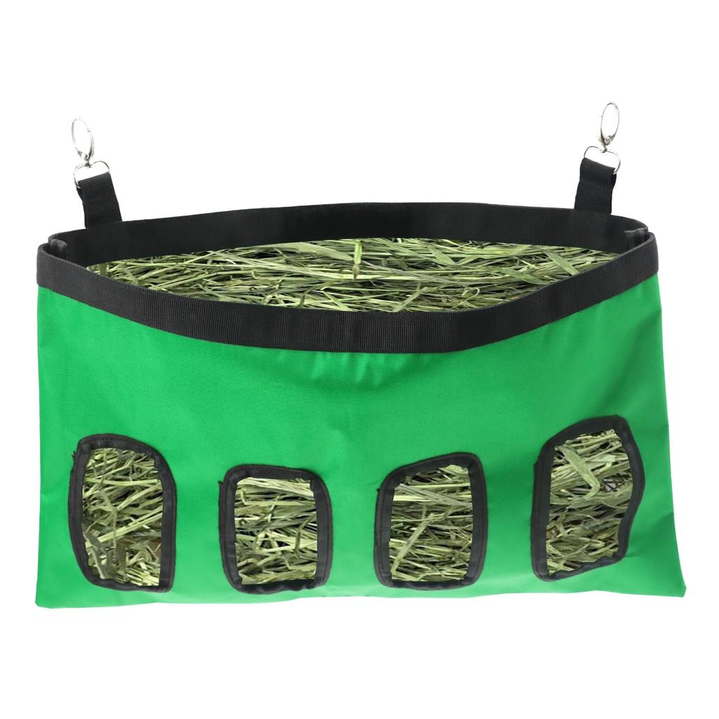 4 Holes Hay Bag Hanging Pouch Feeder Holder Feeding Dispenser Container for Rabbit Pig Small Animals Pet Bunny Cage Accessories