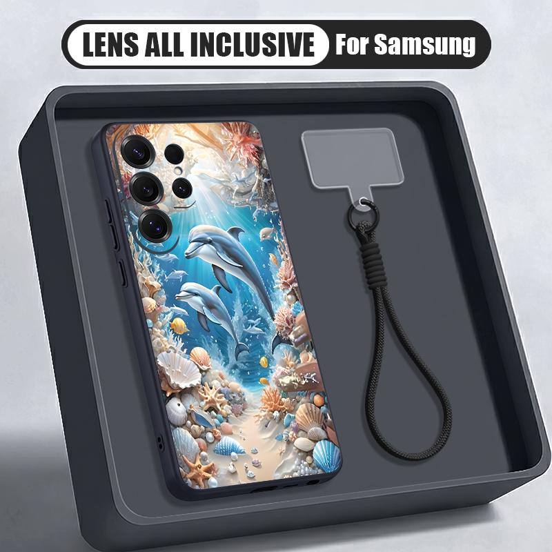 Csillagos Tengeri Delfin Kaland tok Samsung S26 Ultra S25 FE S24 S24 Plus A57 A37 A17 A56 A36 A16 A55 A35 A15 A54 5G készülékekhez Hibrid Mágneses Matt Borító