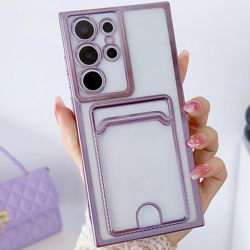 

Electroplated Card Holder Case for Samsung S26 Ultra, Compatible with S26/S25/A16/A56/Note20 Samsung S22 Plus