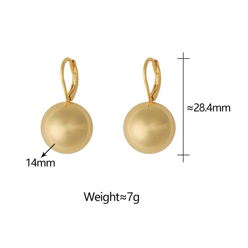 PONYKISS Sterling Silver Minimalist Round Bead Hoop Earring for Women Trendy Geometric Fine Light Luxury Accessories