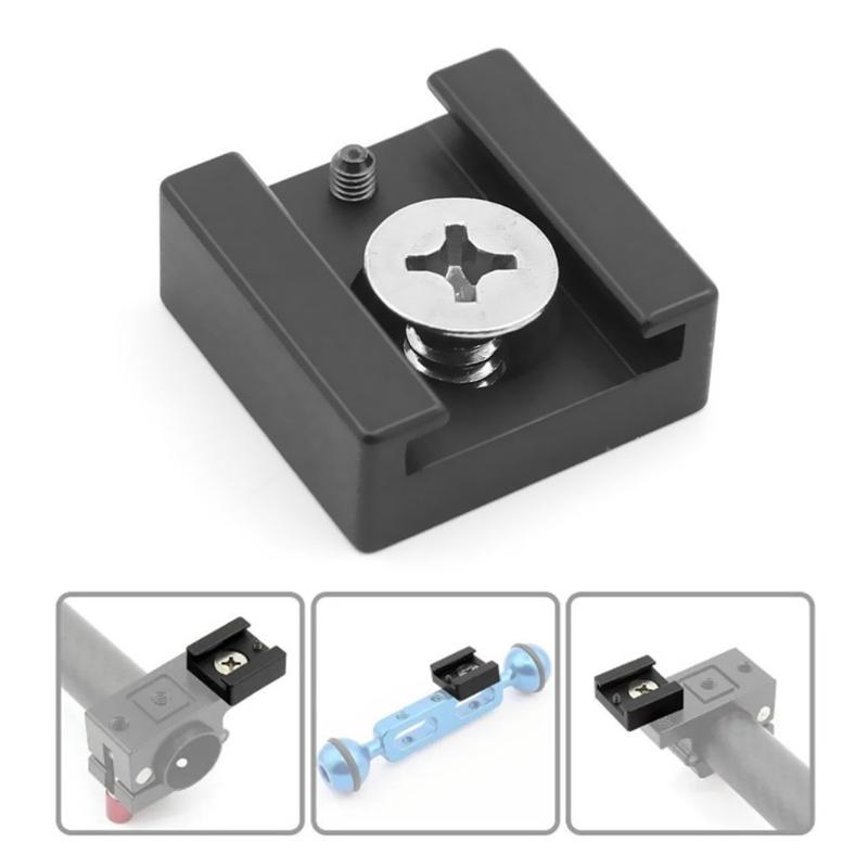 Cold Shoe Mount Adapter Base with 1/4inch Mounting Screw for Camera Cage Flash LED Light Microphone Hot Shoe Adapter