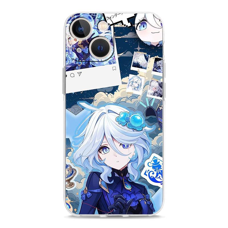 Phone Case For iPhone 17 Air Cases iPhone 16 15 12 13 14 Pro Max SE 7 8 Plus iPhone11 Clear Cover Genshin Impact Lovely Furina