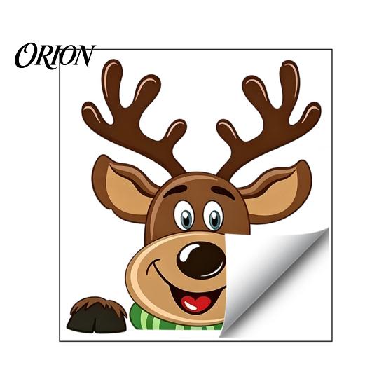 Reusable Winter Window Art Christmas Static Clings, Peeking Santa Reindeer Stickers, Removable Festive Decorations No?Glue Cartoon Decals