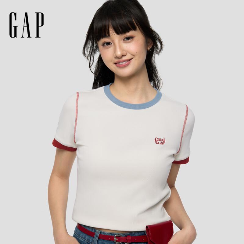 GAP Women's Retro Logo Embroidered Short Sleeve T-Shirt