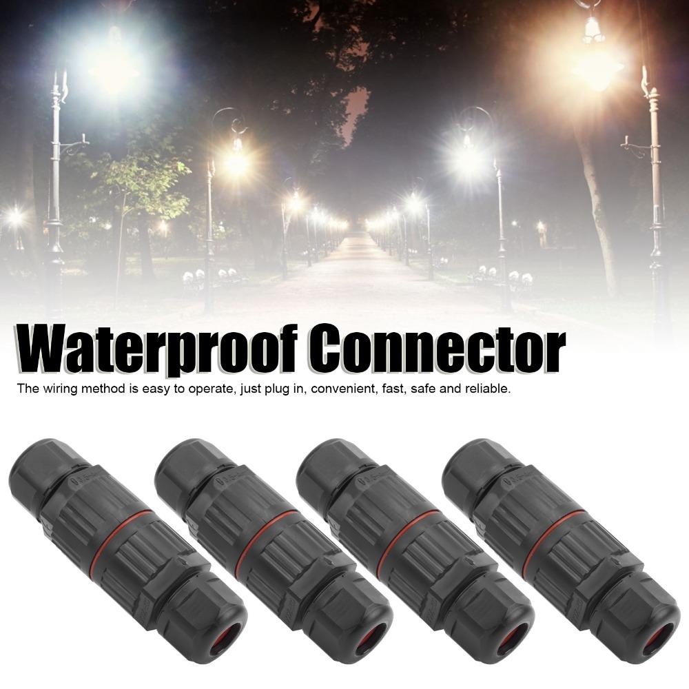 4PCS Durable 3Pin Electrical Connector 1 in 1 Out Waterproof Cable Protector Terminal block Outdoor Equipment