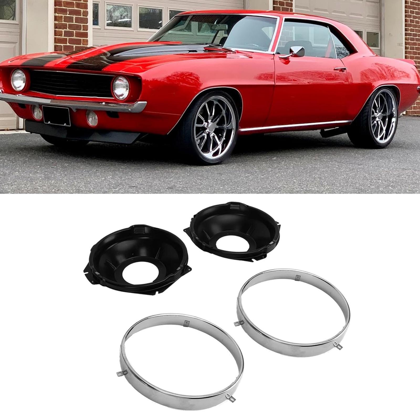

Car Headlamp Bucket And Rings Combination Assembly, Stainless Steel Rings 28Pieces for Reliabled Headlight Performances 1