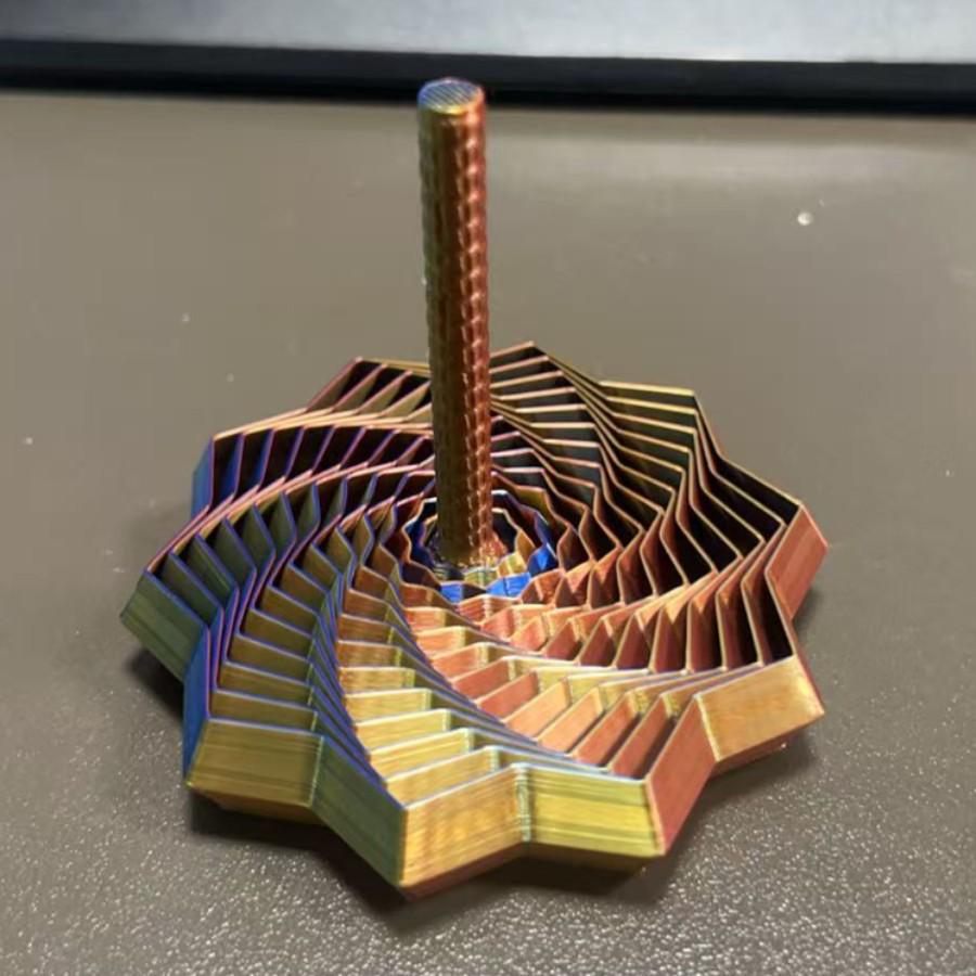 Decagonal Carrot Tower Fidget Spinner with Handle for Stress Relief - Children's Toy