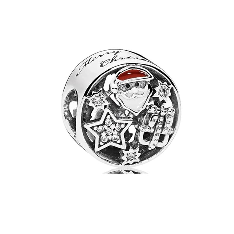 Novos Pingentes de Natal Diy Joias Femininas Presente Árvore de Natal Rena Nariz Vermelho Papai Noel Contas Encaixe Pulseira Original Acessórios