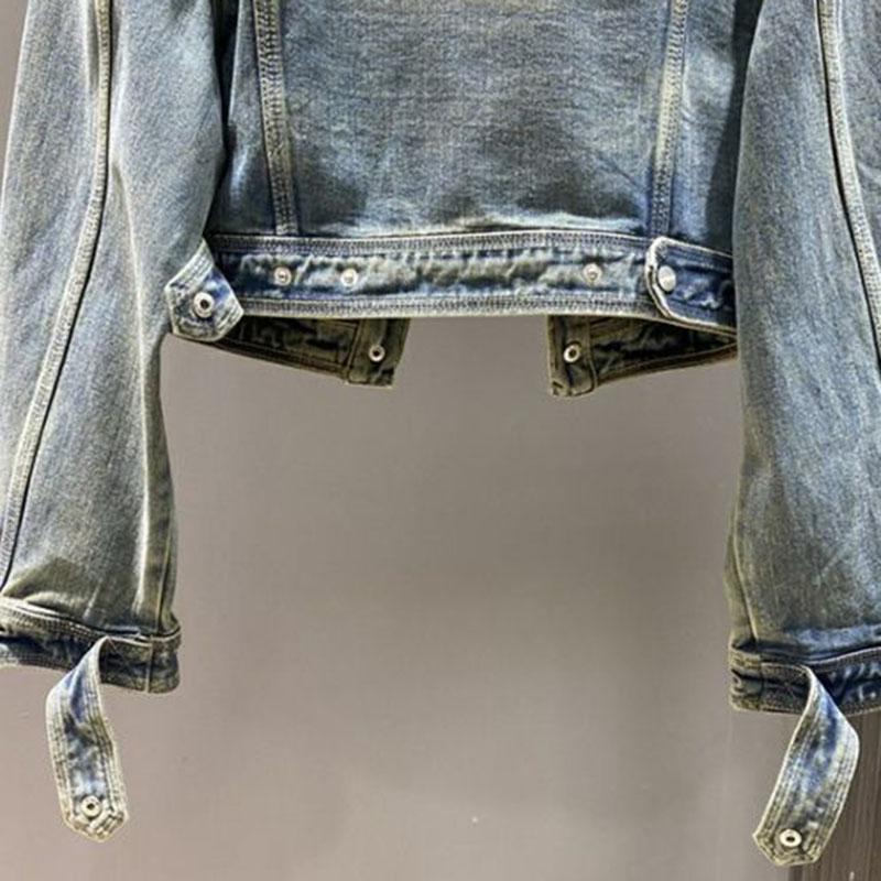 Vintage Outwear Denim Jacket Stand Collar Loose Short Jacket Female Long Sleeve All Match Casual Coat for Women