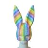 Colorful Rhinestones Masquerade Mask Long Bunnies Ear Mask For Men Women Halloween Masquerade Cosplay