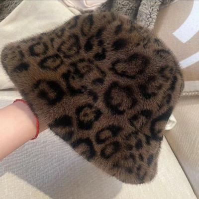 Leopardí rybársky klobúk dámsky zimný hrubý chlpatý klobúk typu bucket teplý dámsky štýl jesenná zimná móda univerzálny leopardí kráľovná