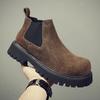 Martin boots men's high-top autumn and winter velvet warm new medium-top leather shoes men's one-pedal Chelsea boots men